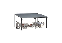 Aecojoy Hardtop Gazebo Outdoor Pergola Lean to Metal Pergolas