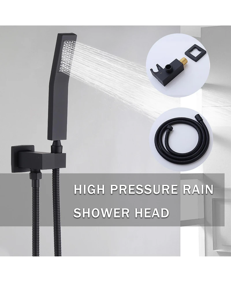 Busdays 10-Inch Ceiling Mount Rainfall Shower System, All-Metal Rain Showerhead with Handheld Sprayer