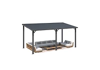 Aecojoy 16' x 8' Hardtop Gazebo Outdoor Pergola Lean to Metal Pergolas