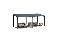 Aecojoy 20' x 8' Hardtop Gazebo Outdoor Pergola Lean to Metal Pergolas