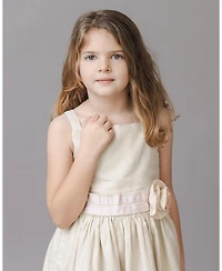 Hope & Henry Toddler Girls and Linen Cami Rosette Dress