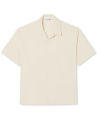 Lacoste Men's Relaxed-Fit Seersucker Waffle Hawaii Collar Shirt