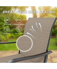 gaomon 5-Piece Outdoor Bar Set with Bistro Table and 4 Chairs, Bar Height Patio Dining Set