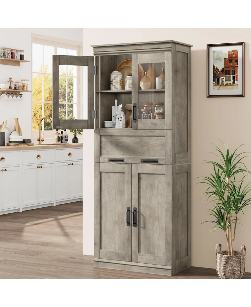 gaomon Tall Bathroom Cabinet, Storage Cabinet with Door and Drawer, Adjustable Shelf, Storage Freestanding for Laundry Room, Kitchen