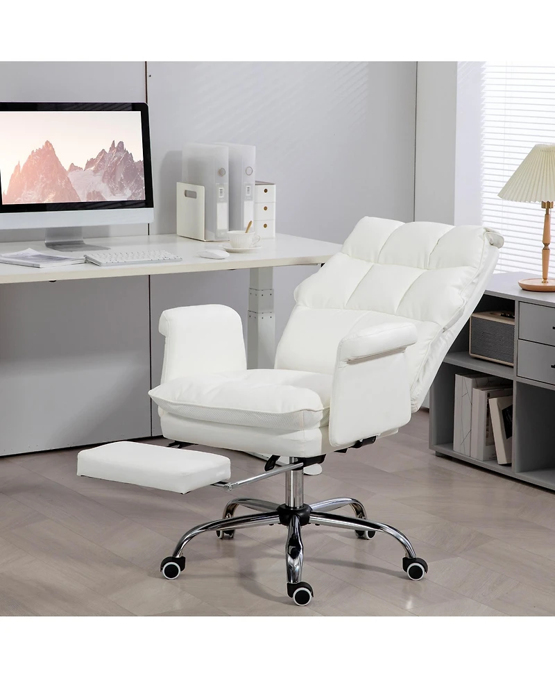 Boyel Living Executive Pu Leather Office Chair with Footrest and Recline