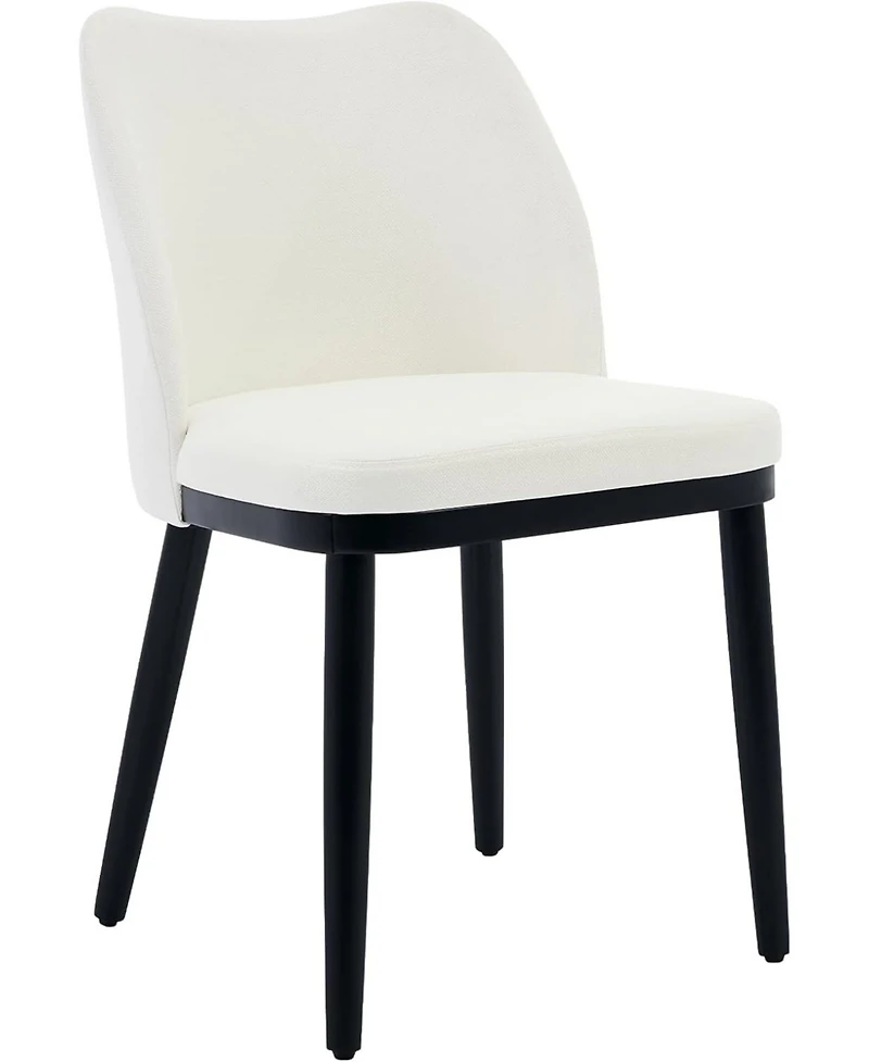 gaomon Linen Dining Chairs Set of 4, Upholstered Side Chairs with Padded Seat & Wood Legs