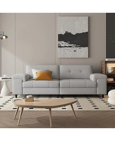 gaomon 85 Inch Modern 3 Seater Sofa for Living Room, Deep Seat Chenille Couch with Adjustable Wide Armrest & Plush Backrest