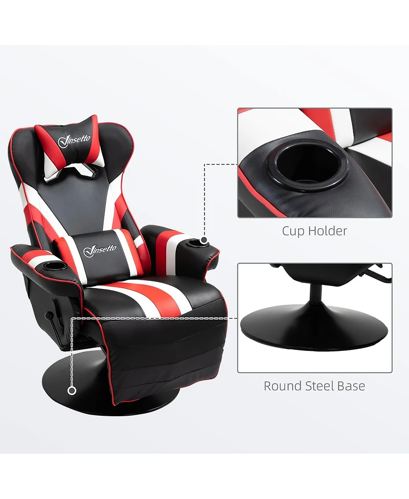 Boyel Living Gaming Chair with Lumbar Support, Footrest, and Cup Holder