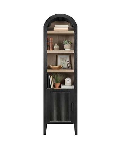 Best Choice Products 72" Tall Narrow Storage Cabinet w/ Adjustable Shelves, 4-Tier Modern Arched Bookcase 