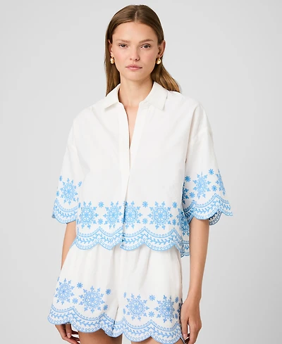 French Connection Women's Collared V-Neck Blouse