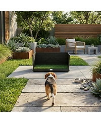 PawHut Dog Grass Pad with High Walls and Tray, Indoor Potty Tray