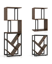 Slickblue 6 Tier Geometric Tree Bookshelf S Shape Open Shelf Bookcase