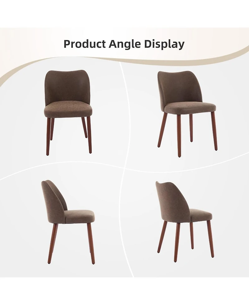 gaomon Leather Dining Chairs Set of 4, Upholstered Wingback Chairs with Wood Legs