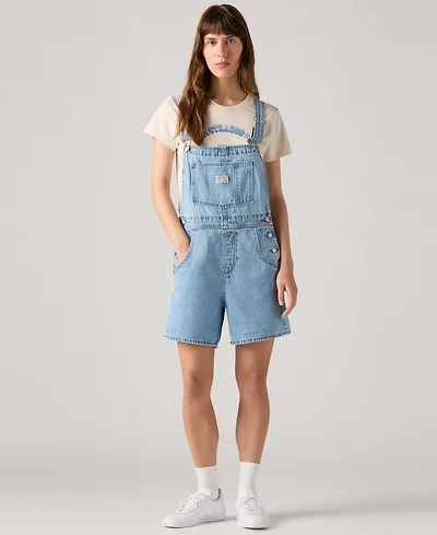 Levi's Women's Vintage-Inspired Square Neck Adjustable Straps Shortalls