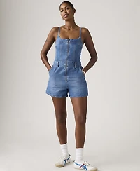 Levi's Women's Jadine Square Neck Front-Zip Cotton Romper