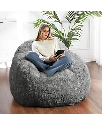 gaomon Adult Bean Bag Chair with Armrest, Faux Fur Plush