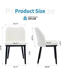 gaomon Linen Dining Chairs Set of 6, Upholstered Side Chairs with Padded Seat & Wood Legs