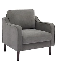 gaomon Mid-Century Modern Accent Chairs,Modern Linen Fabric Armchair for Living Room,Comfy Sofa Chairs with Scooped Arms