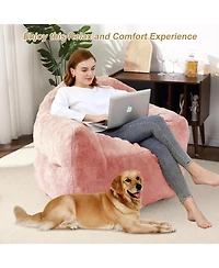 gaomon Fluffy Faux Fur Bean Bag Chair Cover with Filler, Machine Washable