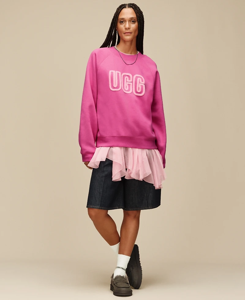 Ugg Women's Rib Knit Slouchy Quarter Embroidered Heart Socks