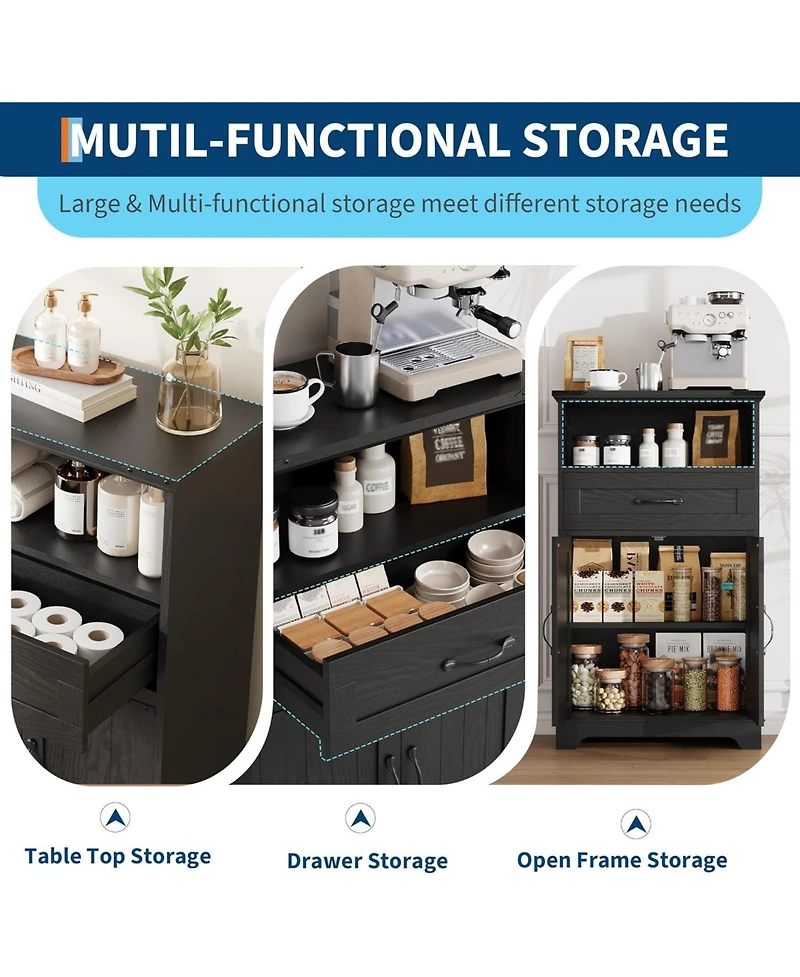 gaomon Bathroom Storage Cabinet,Farmhouse Cabinet for Kitchen, Living Room, Entryway, Set of 2