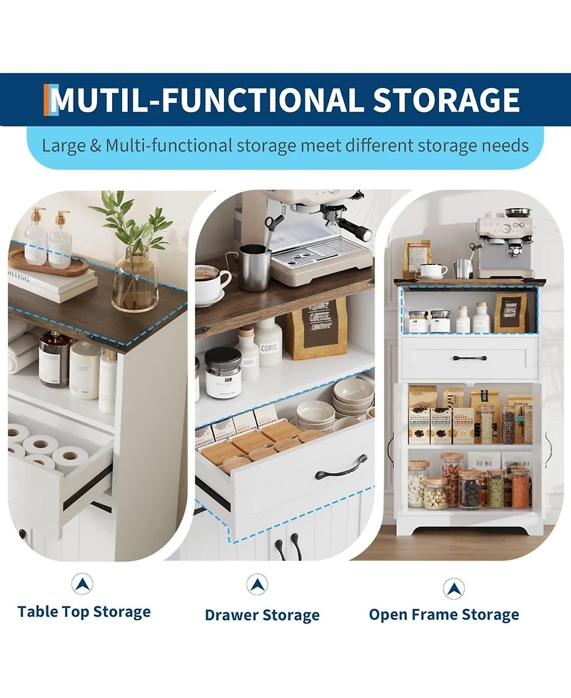 gaomon Bathroom Storage Cabinet,Farmhouse Bathroom Cabinet for Kitchen, Living Room, Entryway, Set of 2