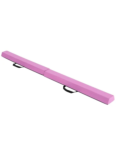 Hongge 7 Ft Folding Balance Beam with Removable Suede Cover and Non-slip Bottom