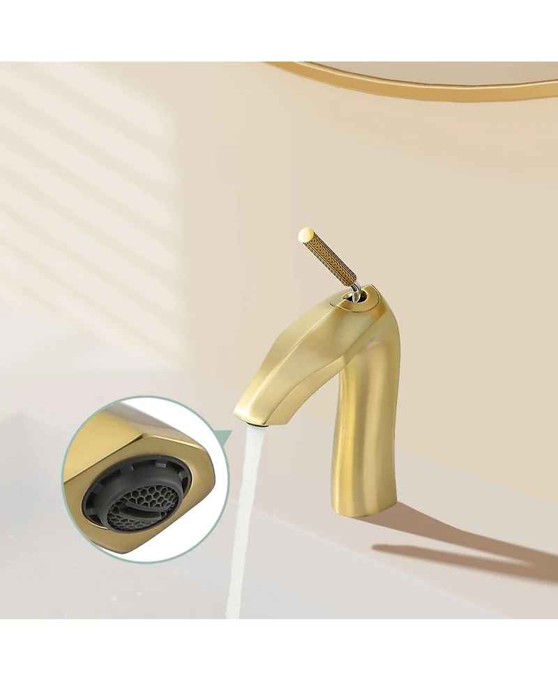 Busdays Brushed Gold Single Handle Lavatory Basin Sink Faucet