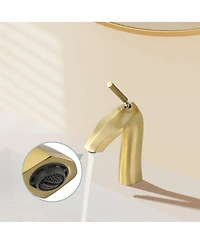 Busdays Brushed Gold Single Handle Lavatory Basin Sink Faucet