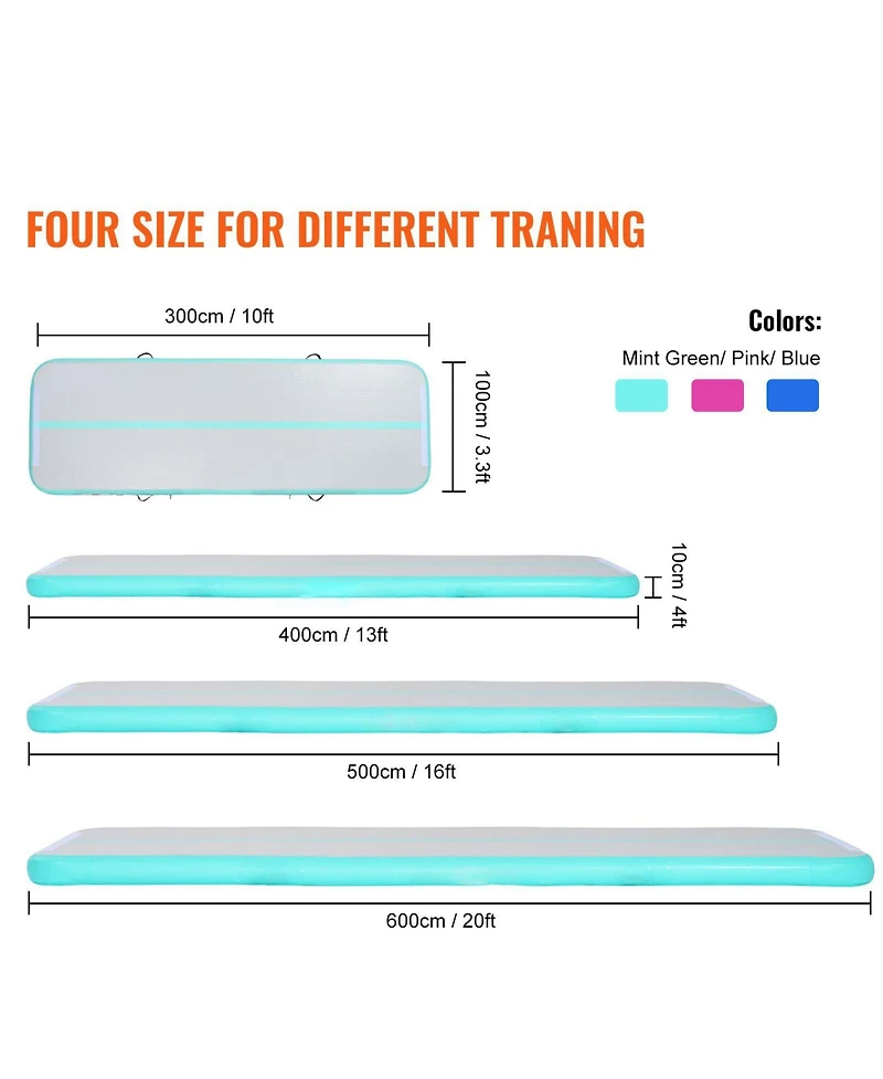 Mecale Inflatable Gymnastics Air Mat with Electric Pump