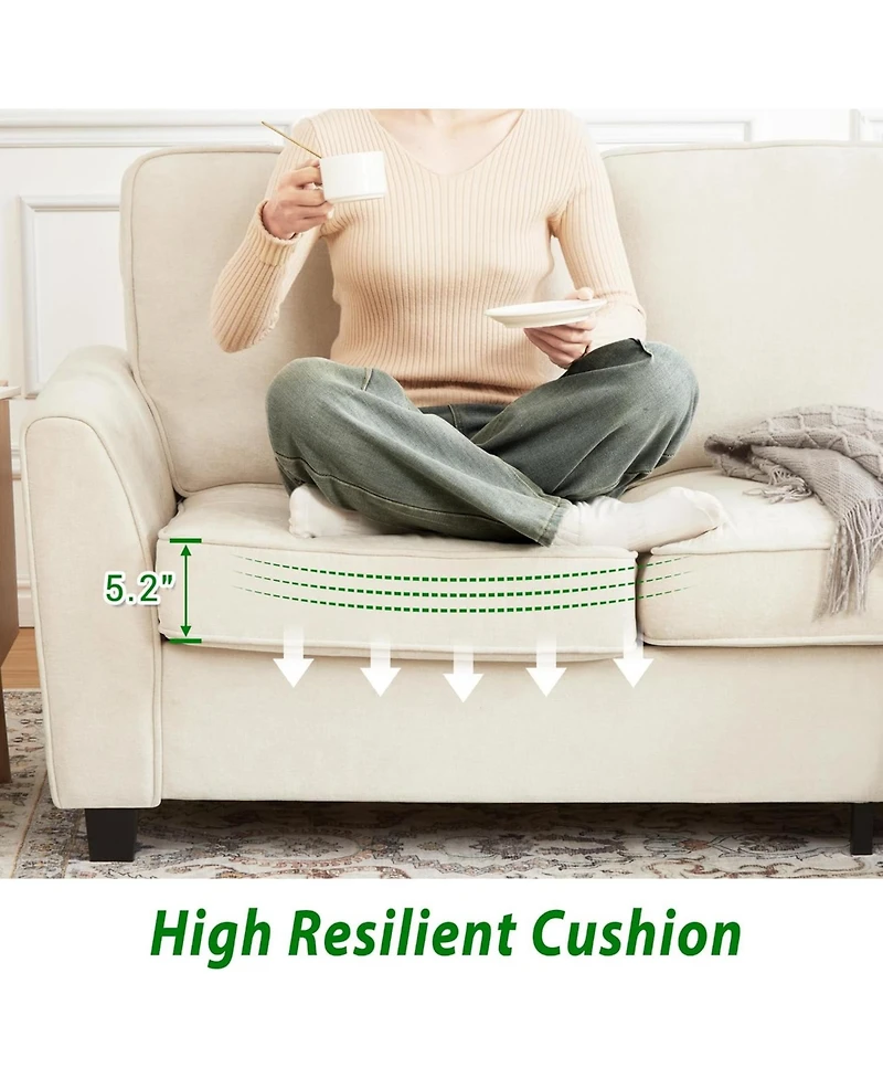 gaomon 83" Oversized Chenille 3-Seater Sofa, Mid-Century Modern Cloud Couch with Deep Seats, Washable Covers