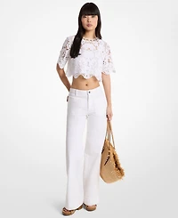 Michael Kors Women's High-Rise Bootcut Cotton Jeans