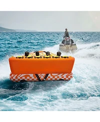 Mecale 1-4 Rider Towable Boat Tube with Nylon Cover and 22 Handles