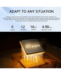 Hp ProBook 4 16" Traditional Laptop Amd Ryzen 5 16GB Ram Amd Radeon Graphics 512GB Ssd Storage Windows 11 Pro 60Hz