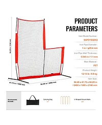 Mecale 7 x 7 Ft Baseball and Softball L Screen with Carry Bag