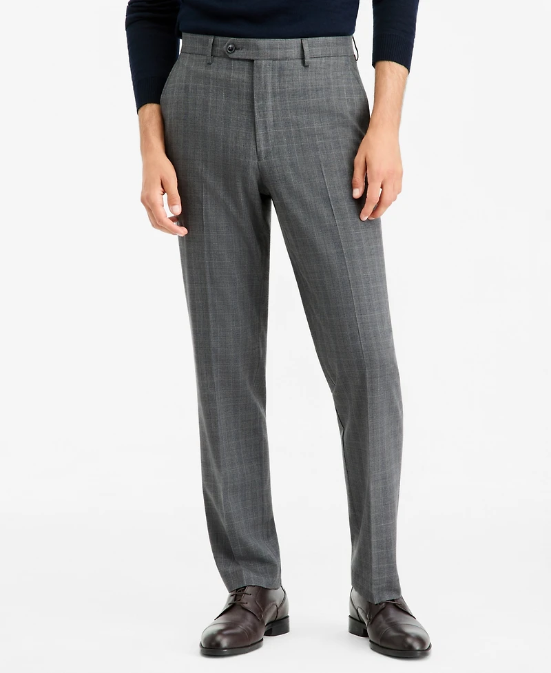 Tallia Men's Classic-Fit Gray & Blue Check Suit Separate Pants