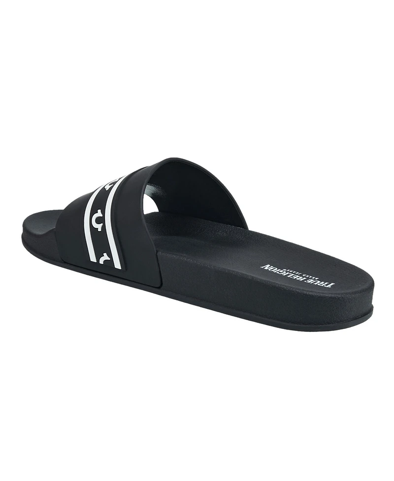 True Religion Men's Snoop Colorblock Logo Pool Slide