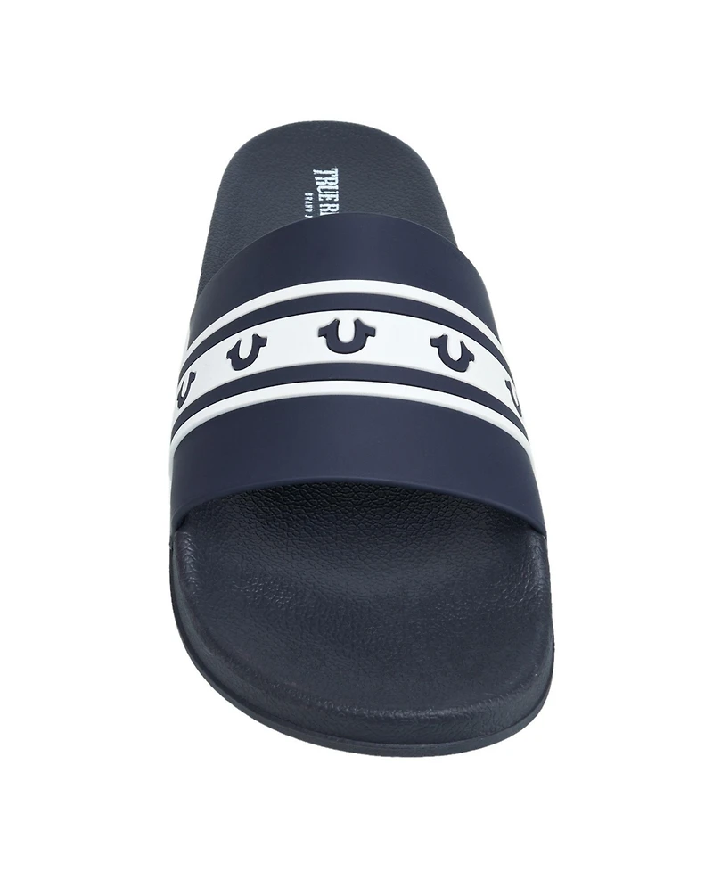 True Religion Men's Snoop Colorblock Logo Pool Slide