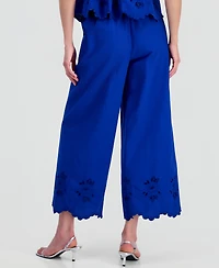 On 34th Women's Linen-Blend Cutwork-Hem Pull-On Pants, Macy's Exclusive