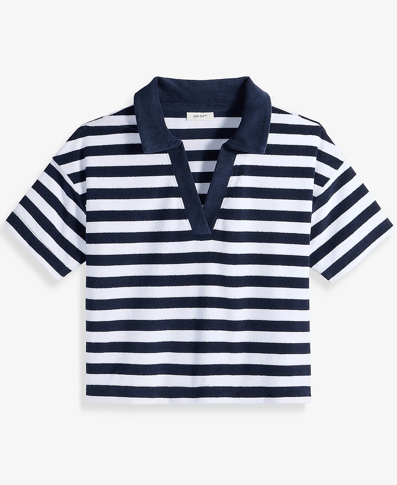 On 34th Women's Knit Terry Polo Top, Macy's Exclusive