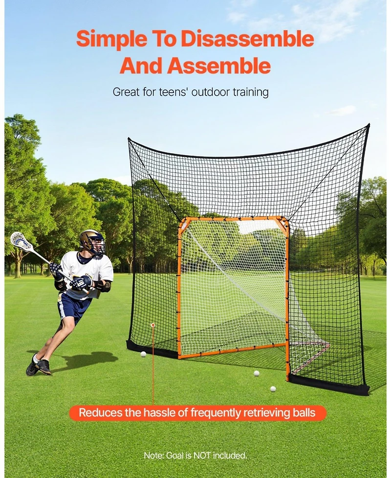 Mecale 12 x 9 Ft Lacrosse Goal Backstop Net