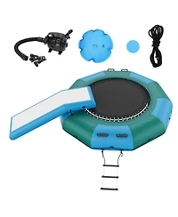 Mecale Inflatable Water Bouncer with Slide, Ladder and Air Pump