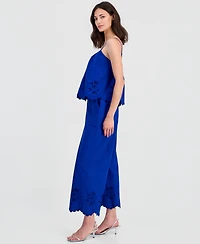 On 34th Women's Linen-Blend Cutwork-Hem Tank Top, Macy's Exclusive