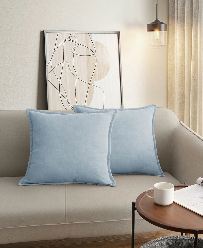 Waterford Faux Linen Plush 2-Pack Decorative Pillow Set, 20" x