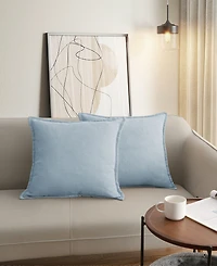 Waterford Faux Linen Plush 2-Pack Decorative Pillow Set, 20" x