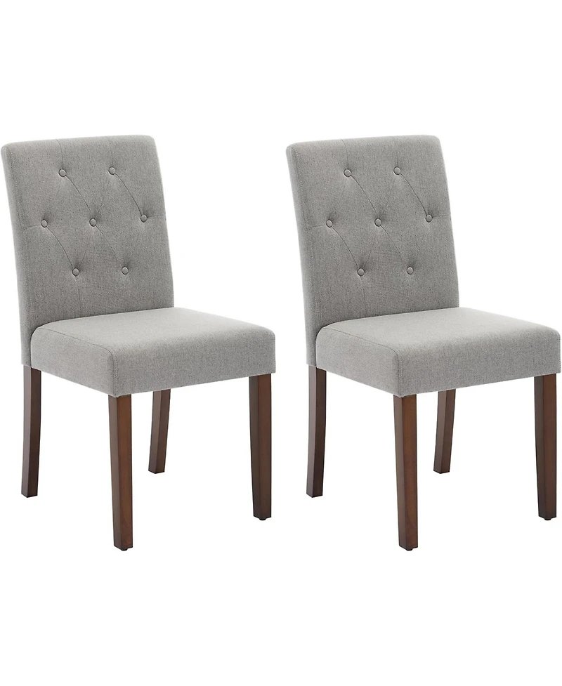 gaomon Upholstered Dining Chairs Set Modern Linen Parsons Chairs with Wood Legs