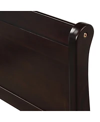 flynama Wood Platform Sleigh Bed Frame with Headboard Footboard Wood Slat Support Mattress Foundation