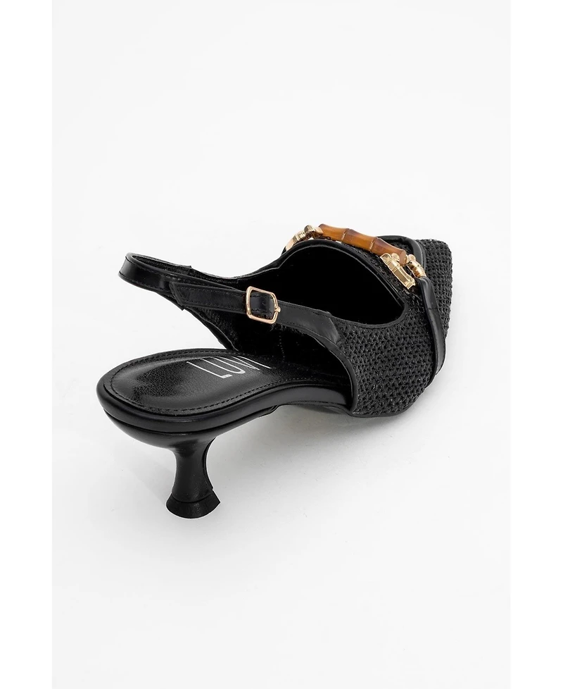 Prologue Shoes Women's Osca Pointed Toe Buckled Slingback Pump