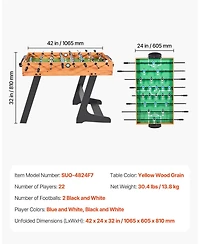 Mecale 42 Inch Folding Foosball Table with 2 Balls