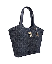 True Religion Horseshoe Denim Charm Tote